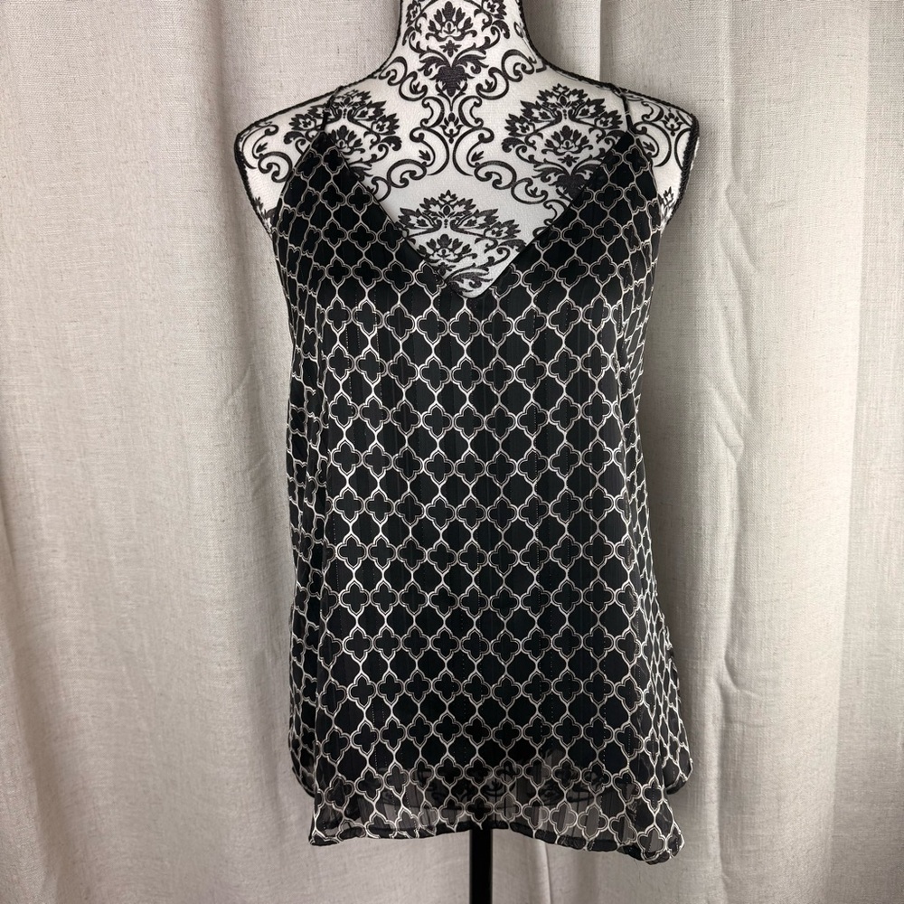 VICI Spaghetti Strap V Neck Tank Top Blouse Camisole Gold Sparkly Camisole Large